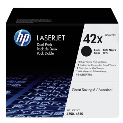 HP 42X Toner Black Doppelpack für LJ4250 LJ4350 Q5942XD