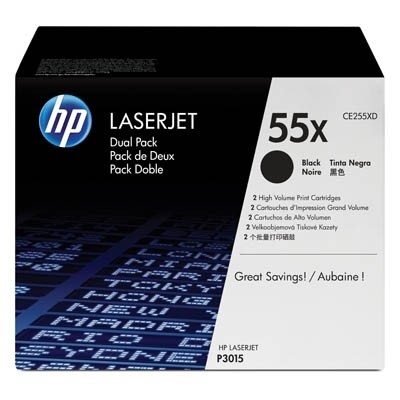 HP 55X Toner Black LaserJet P3010 P3015 Doppelpack M525fm M521dn CE255XD