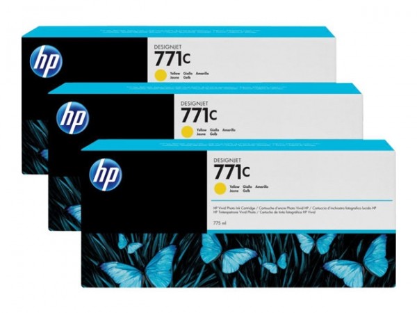 HP 771C Tinte Z6200 3er Pack yellow B6Y34A