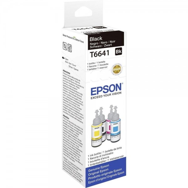 Epson Tinte T6641 Black 70 ml für Epson EcoTank ET-14000 ET-16500 ET-2500 ET-2550 ET-2600 ET-2650