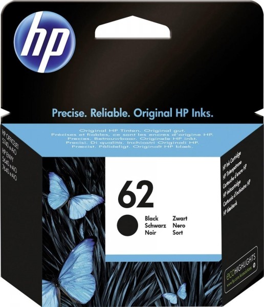 HP 62 Tinte schwarz Standardkapazität 1er-Pack C2P04AE