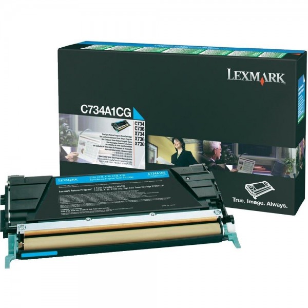 Lexmark C734A1CG Original Toner Cyan Lexmark C734 C736 Lexmark X734 X736 Lexmark X738
