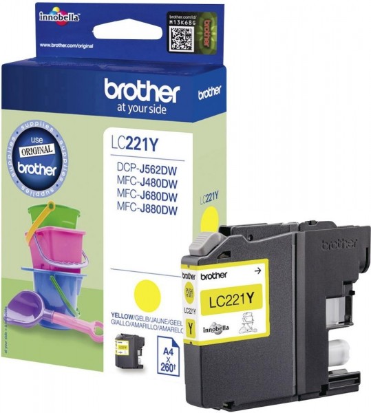 Brother LC221Y Tintenpatrone Yellow DCP J562DW MFC-J480 MFC-J680 J880