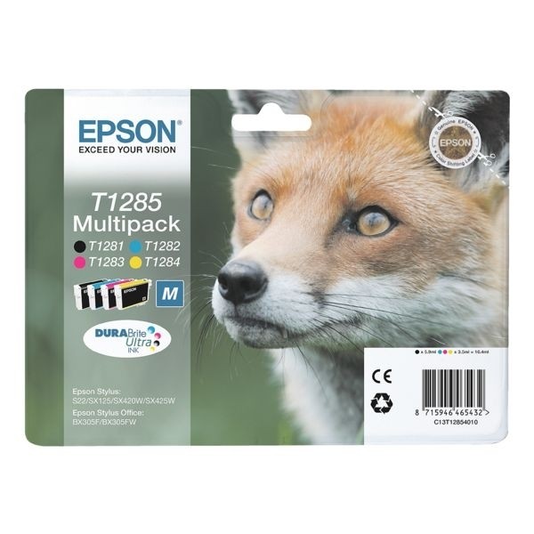 Epson Tinte Fuchs MultiPack T1285 cmyk für SX125 130 235 425 430 BX305