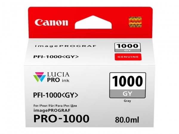 CANON PFI-1000GY Tinte grau Standardkapazität 80ml 1er-Pack iPF1000