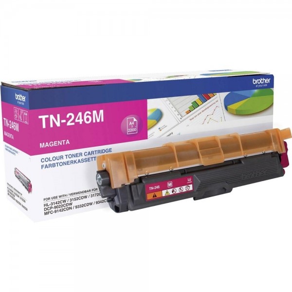 Brother TN-246M Toner Magenta HL-3142CW HL-3152CDW 3172 DCP-9022 MFC-9142 MFC-9342