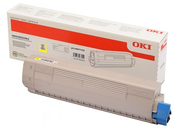 OKI C800 Toner Yellow OKI C823N OKI C833DN OKI C843DN 46471101 7.000 Seiten