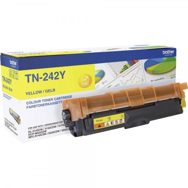 Brother TN-242Y Toner Yellow HL-3142CW HL-3152CDW DCP-9022 MFC-9142