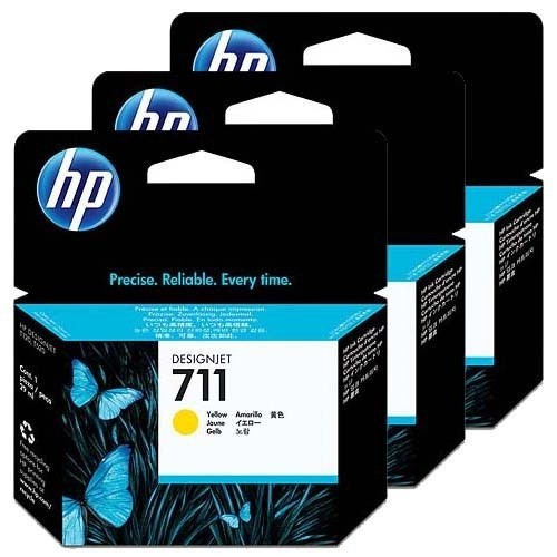 HP 711 Tinte Yellow CZ136A Standardkapazität 3er-Pack T120 ePrinter T520