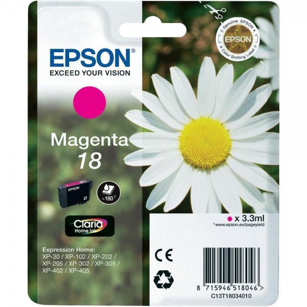 Epson Tinte Gänseblümchen 18 Magenta für Expression Home XP-30 XP-102 XP-202 XP-205