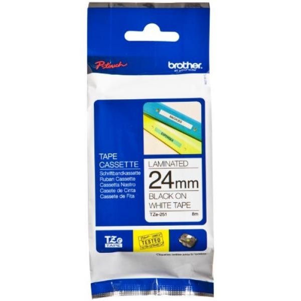 Brother TZE251 PTouch schwarz auf weiss 24mm