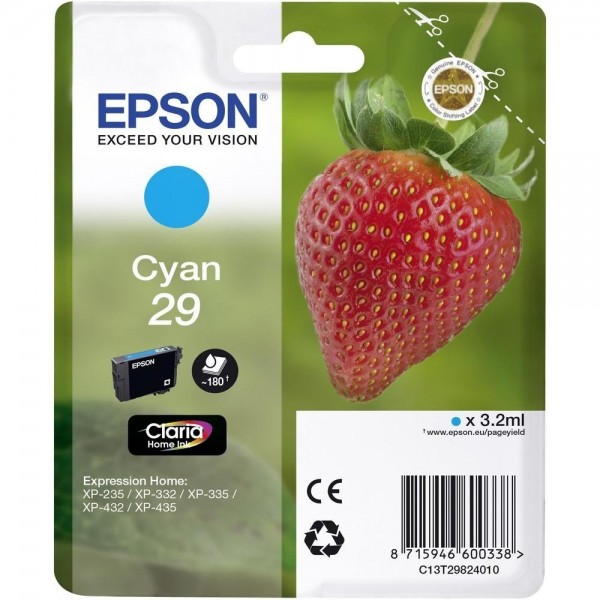 Epson Tinte Erdbeere 29 Cyan Claria Home Singlepack