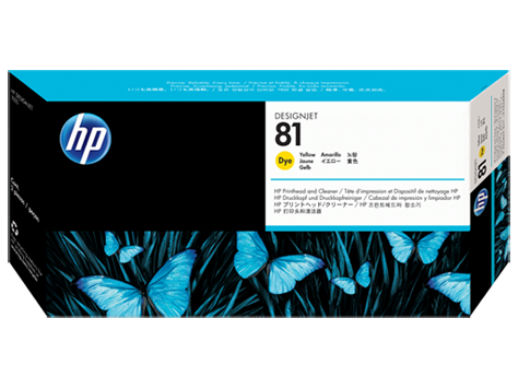 HP 81 Druckkopf dye C4953A Gelb incl. Reiniger DJ5000 DJ5500 Serie
