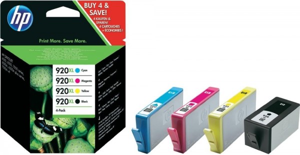 HP 920 XL C2N92AE Tinte 4er Pack für HP OfficeJet 6000 6500 7000 OJ7500