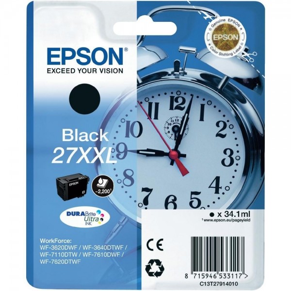 Epson T2791XXL Tintenpatrone 27XXL Black WorkForce WF-3620DWF WF-3640DTWF 7710dwf