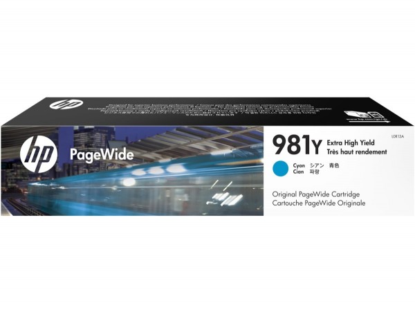HP 981Y Extra High Yield Cyan L0R13A PageWide Cartridge 556dn 586dn ES58650