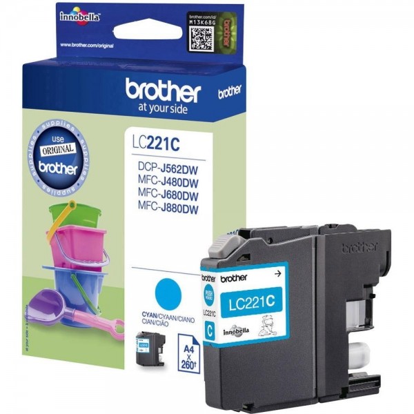 Brother LC221C Tintenpatrone Cyan DCP J562DW MFC-J480 MFC-J680 J880