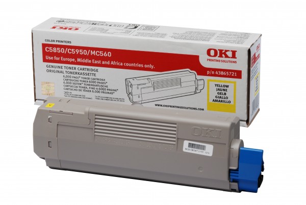 OKI Toner Yellow C5850 C5950 MC560 43865721 Original