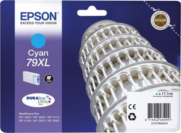 Epson Tintenpatrone 79XL Cyan für WorkForce Pro WF-4630 WF-4640 WF-5110