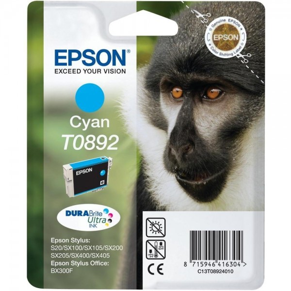 Epson Tintenpatrone T0892 Cyan für Stylus S20 SX100 SX105