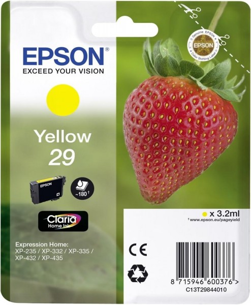 Epson Tinte Erdbeere 29 Yellow Claria Home Singlepack