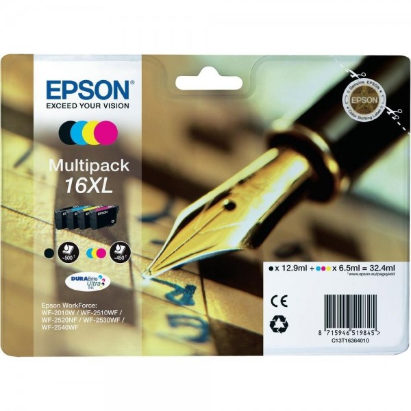 Epson Tintenpatrone 16XL Multipack WF-2010W WF-2510WF WF-2520NF WF-2530WF WF-2540WF 2630WF 2650WF 27