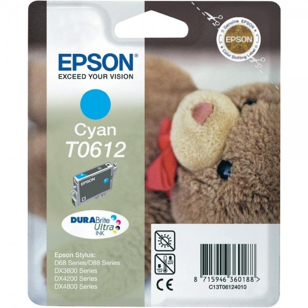 Epson Tintenpatrone T0612 Cyan für Stylus D68 D88 DX3800