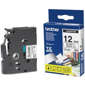 Brother TZ231 Schriftband 12mmx8m Schwarz/weiß, laminiert