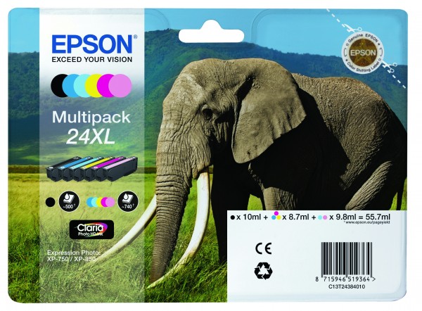 Epson Tintenpatrone 24XL Multipack für Expression Photo XP-750 XP-850