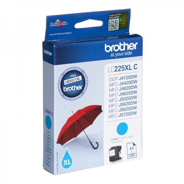 Brother LC-225XL C Tinte Cyan HIGH CAPACITY J4420DW J4620DW J5620DW