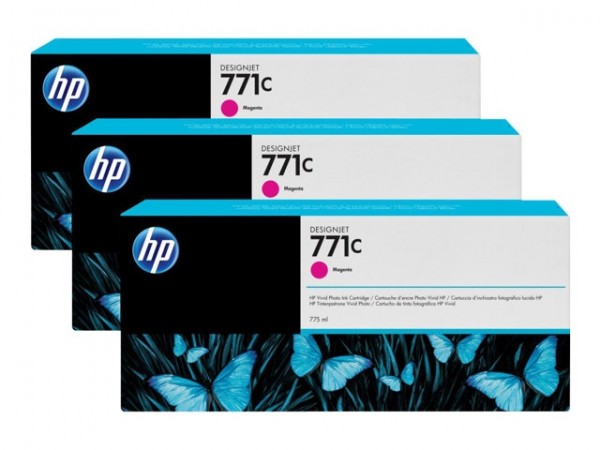 HP 771C Tinte Z6200 3er Pack magenta B6Y33A