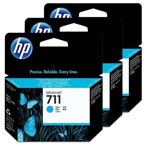 HP 711 Tinte Cyan CZ134A Standardkapazität 3er-Pack T120 ePrinter T520