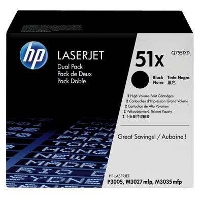 HP 51XD Toner Doppelpack für LaserJet P3005 M3035 M3027 Black