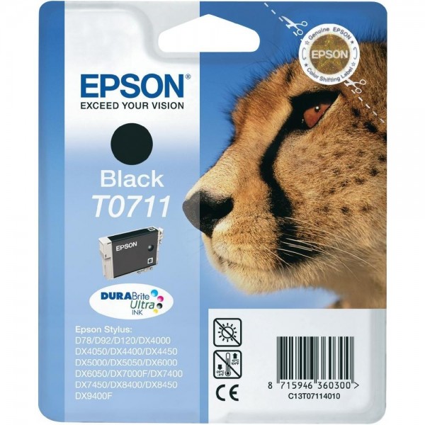 Epson Tintenpatrone T0711 Black für Stylus D78 D92 D120 DX4000