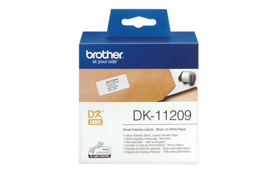 Brother P-Touch DK-11209 29 x 62mm Einzeletiketten schwarz auf weiß