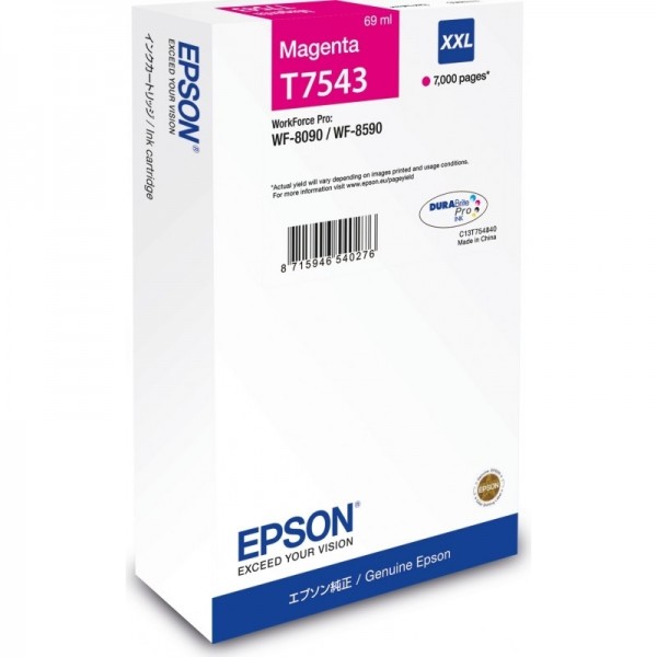 Epson T7543 Tintenpatrone XXL Magenta für WorkForce Pro WF-8090 Pro WF-8590