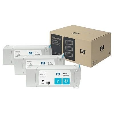 HP 81 Tintenpatrone cyan 3er Pack